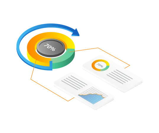 Data analysis pie chart  Illustration