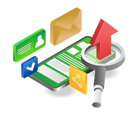 Smartphone Email Data Search Illustration