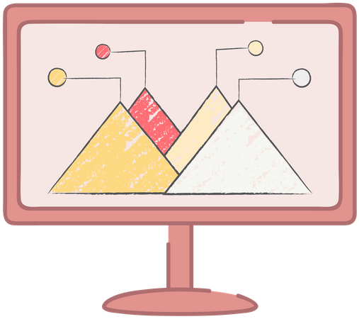 Data analysis research statistics concept. Strategy, business development. Results of statistical business research  Illustration