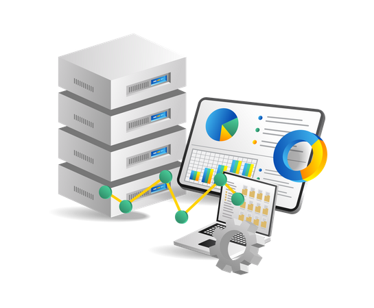 Data analysis server technology  Illustration