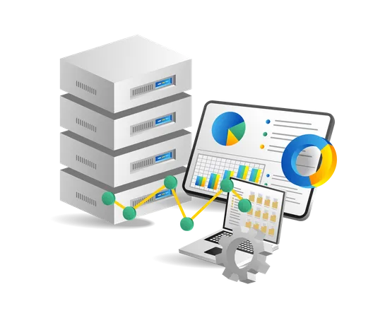 Data analysis server technology  Illustration