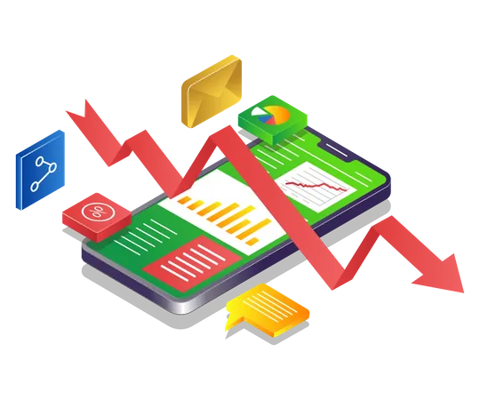 Data analysis with smartphone  Illustration