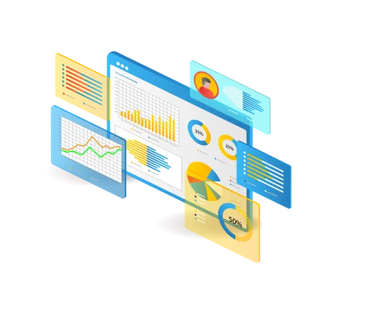 Data analyst dashboard performance  Illustration