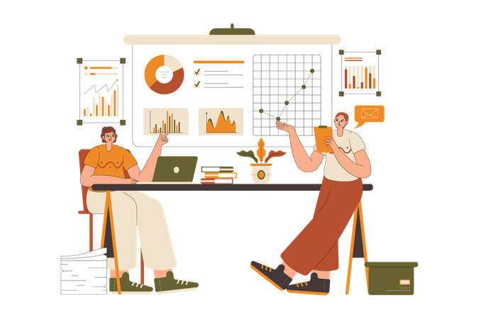 Data Analyst: Discuss with Team  Illustration