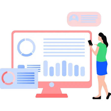 Data analyst doing data analysis  Illustration