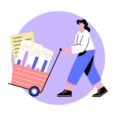 Data analyst gathers business data  Illustration