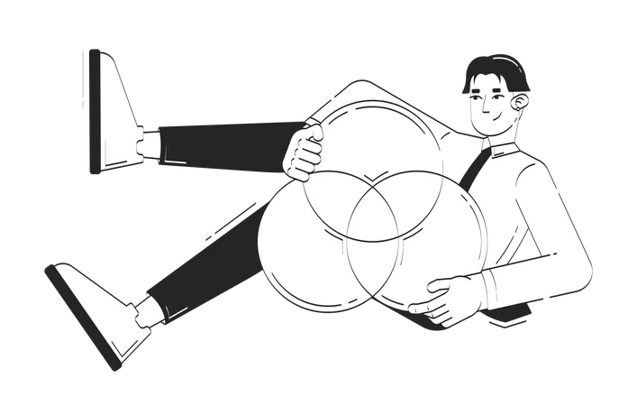 Data analyst presenting Venn diagram  Illustration