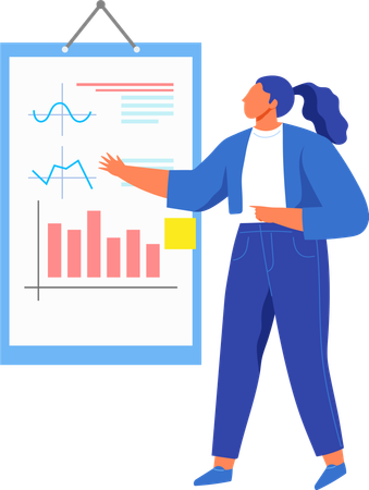 Data analyst showing analysis research statistics  Illustration