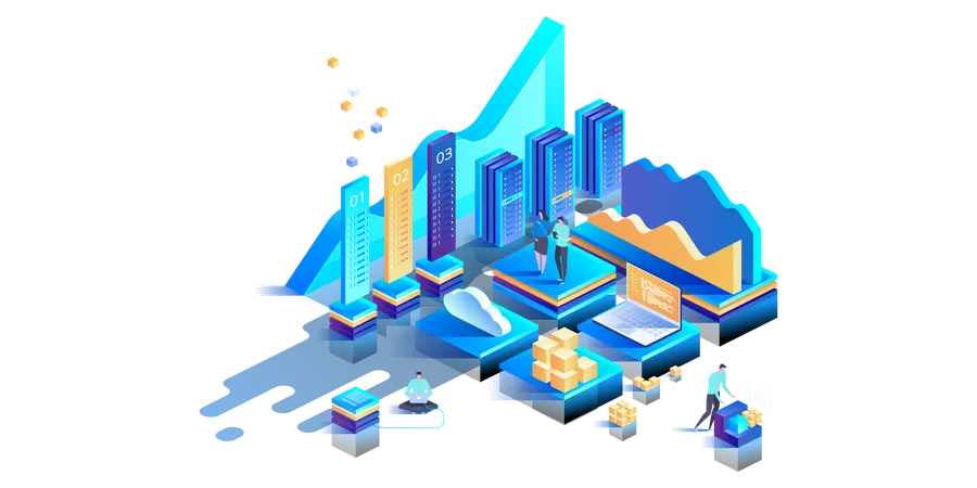 Data Analysis And Statistics Concept Vector Isometric Illustration Business Analytics Data Visualization Technology Internet And Network Concept Data And Investments Illustration