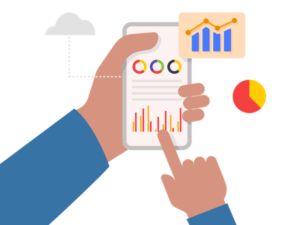 Data analytics dashboard and business finance report  Illustration