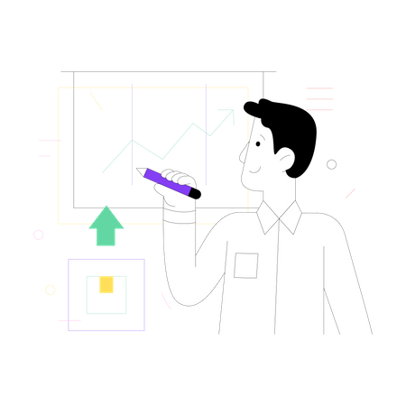 Data analytics doing future business prediction  Illustration