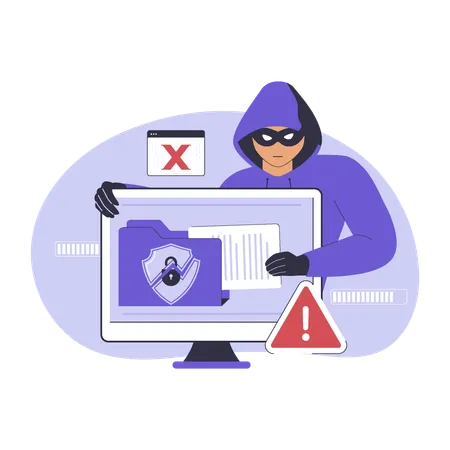 Data breach security attack  Illustration