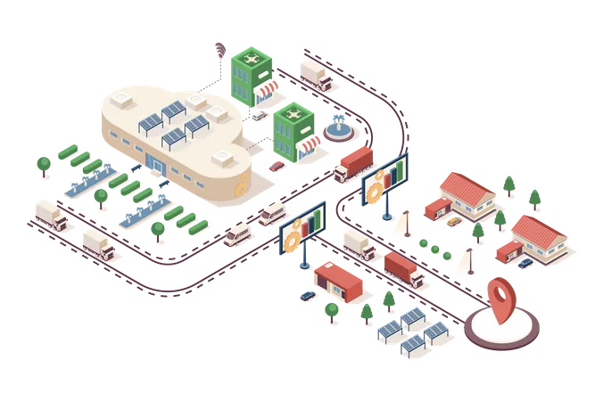 Cloud Data Center Concept 3 D Isometric Web Infographic Workflow Process Infrastructure Map With Database System Computing And Storage Technology Vector Illustration In Isometry Graphic Design Illustration