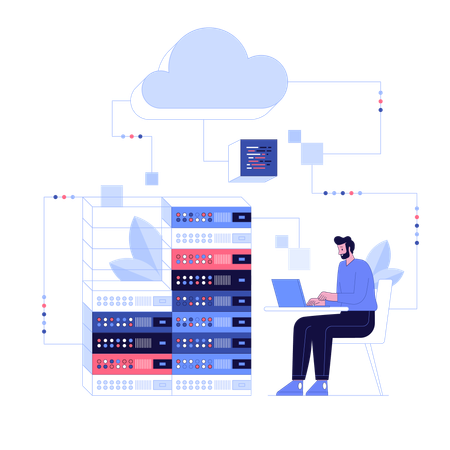 Data center maintenance service  Illustration