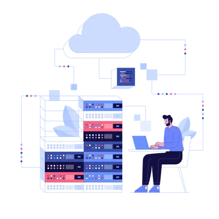 Data center maintenance service  Illustration