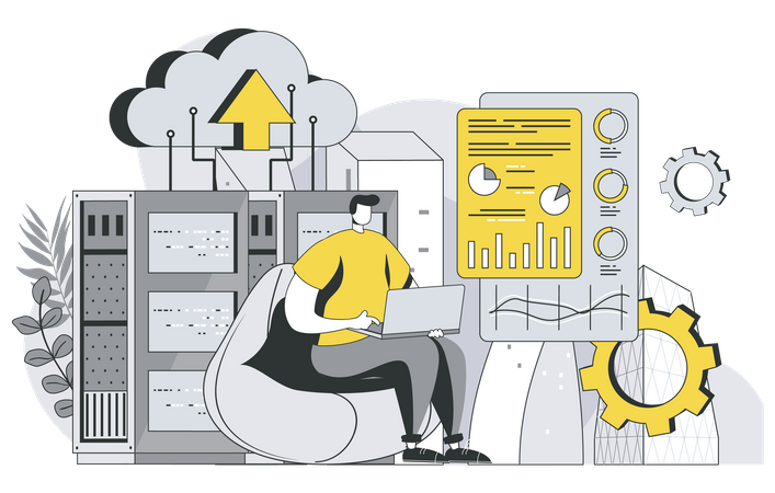 Data center technology  Illustration