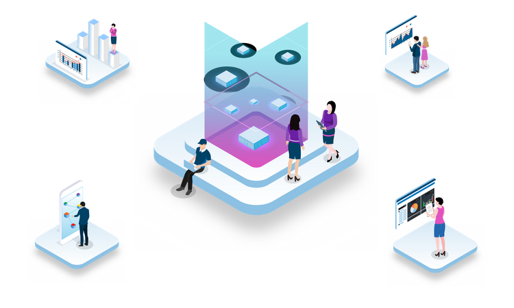 Data center technology  Illustration