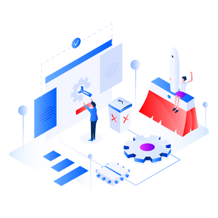 Data Cleansing Isometric  Illustration