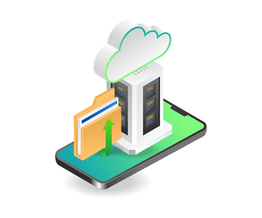 Data cloud server  Illustration