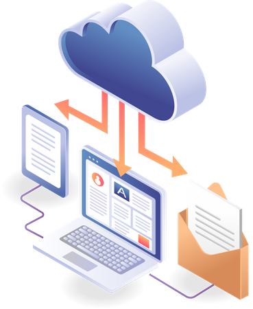 Data cloud server computer network email Illustration
