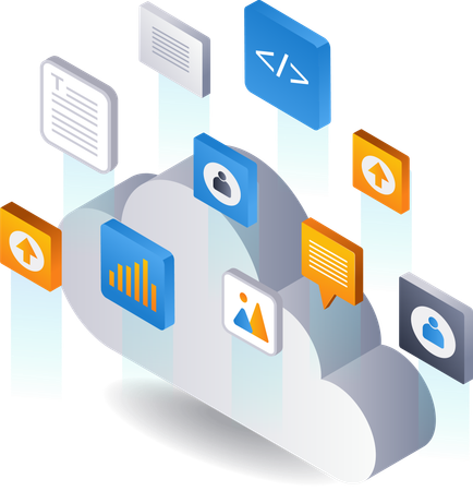 Data cloud server technology  Illustration