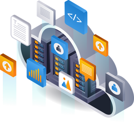 Data cloud server technology  Illustration