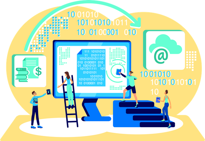 Data cloud storage  Illustration