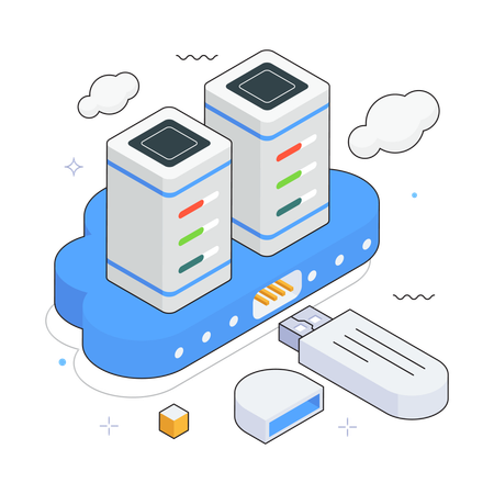Data Copy Server Hosting  Illustration