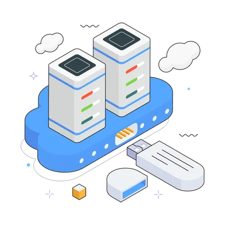 Data Copy Server Hosting  Illustration