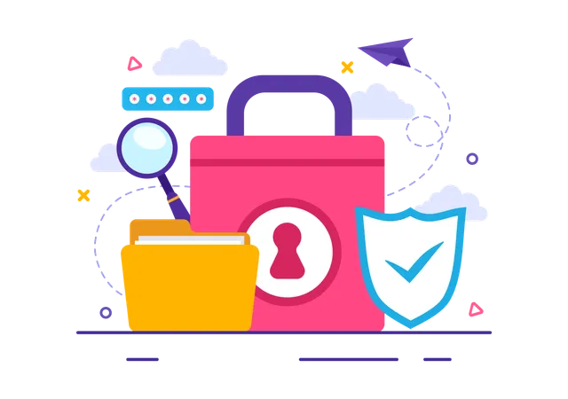 Data Privacy Day Vector Illustration On January 28 With Lock On The Screen For Shield Information Document In Flat Cartoon Background Design Illustration