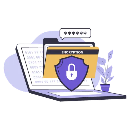 Data encryption  Illustration