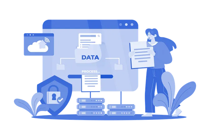 Data Entry Illustration Concept On A White Background イラスト