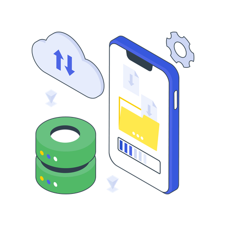 Data Exchange using mobile  Illustration