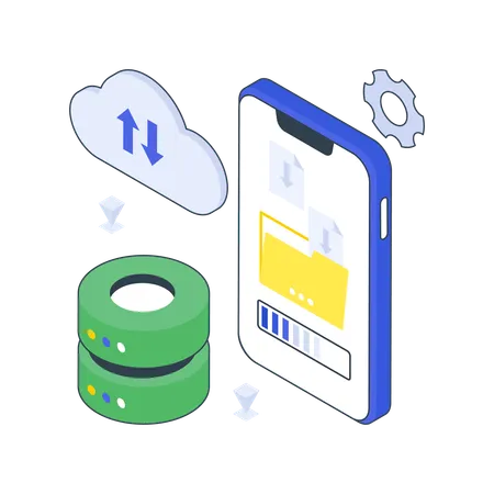 Data Exchange using mobile  Illustration