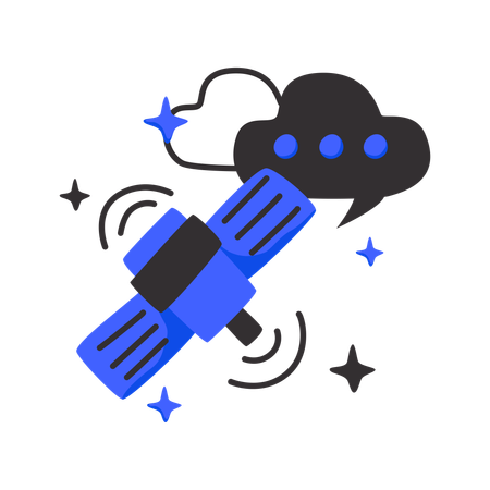 Data exchange with satellite  Illustration
