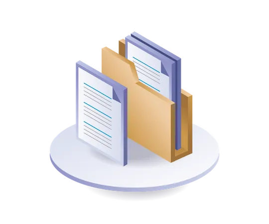 Data folder isometric illustration  Illustration