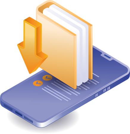 Data folder on smartphone  Illustration