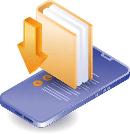 Data folder on smartphone  Illustration