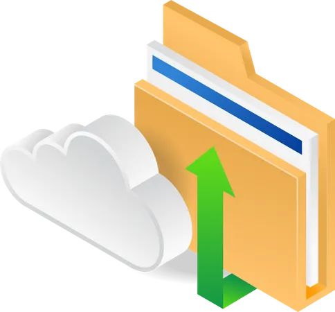Data folder out of cloud server Illustration