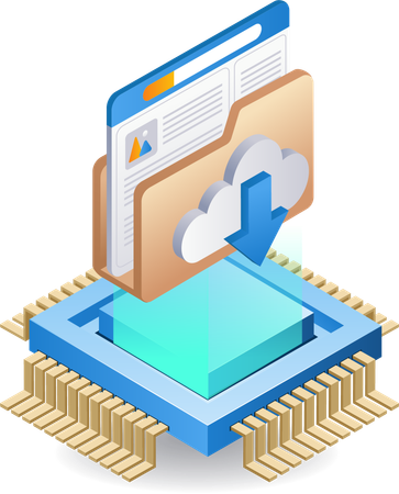 Data folder server center  Illustration