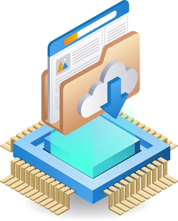 Data folder server center  Illustration