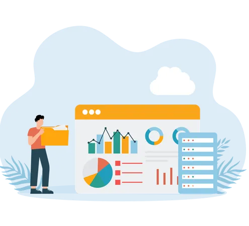 Data Hosting on cloud server  Illustration