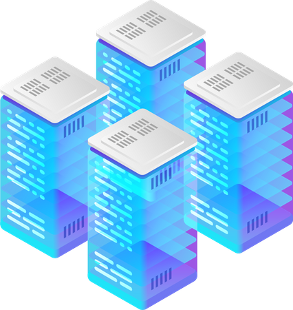 Data Hosting Servers Illustration