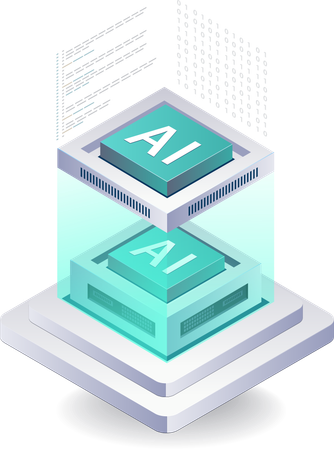 Data in Artificial Intelligence technology  Illustration