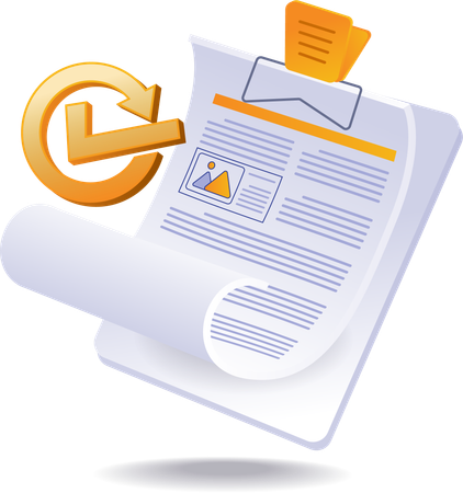 Data information paper sheet on clipboard  Illustration