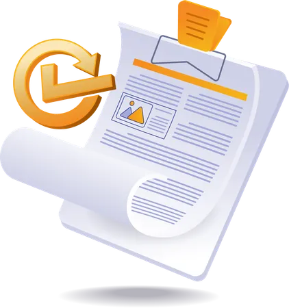 Data information paper sheet on clipboard  Illustration