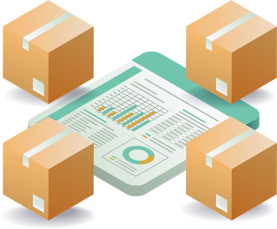 Data management analysis of package delivery  Illustration