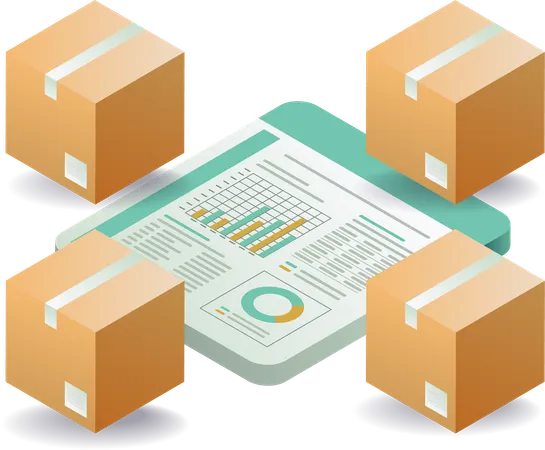 Data management analysis of package delivery  Illustration