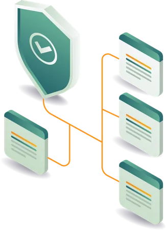 Data management and network security  Illustration