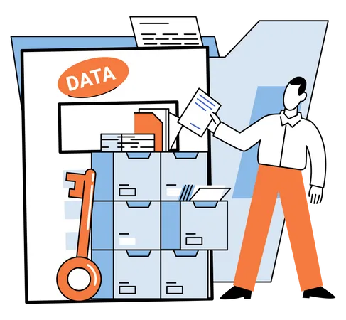 Data management and privacy Illustration